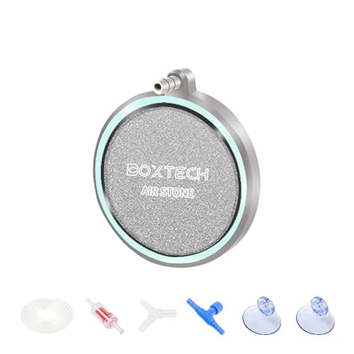boxtech Aquarium-Nano-Luftstein,Aquarien Ausströmer Sandplatte Set,Aquarium Diffusor für gelösten Sauerstoff Belüfter Stein(100 MM) von boxtech