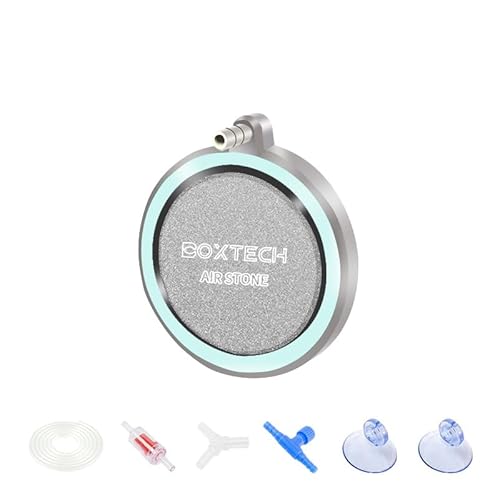 boxtech Aquarium-Nano-Luftstein,Aquarien Ausströmer Sandplatte Set,Aquarium Diffusor für gelösten Sauerstoff Belüfter Stein(80 MM) von boxtech