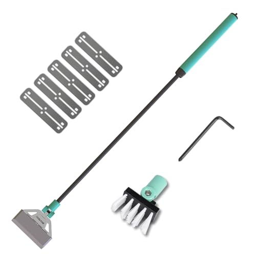 boxtech Aquarium-Reiniger-Set, 2-in-1-Aquarium-Algenschaber mit 5 Edelstahlklingen, verstellbarem Bürstenkopfwinkel und Grifflänge, Aquarium-Reinigungswerkzeug-Set von boxtech
