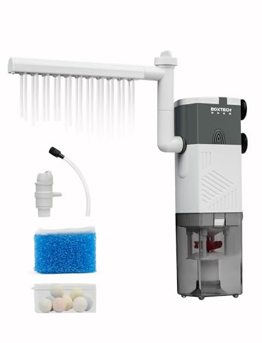 boxtech Interner Aquarienfilter, 6 W, 4-in-1, Filterleistung, sehr leise, verstellbarer Schwammfilter, Durchflussmenge 450 l/h, geeignet für 70-150 Liter von boxtech