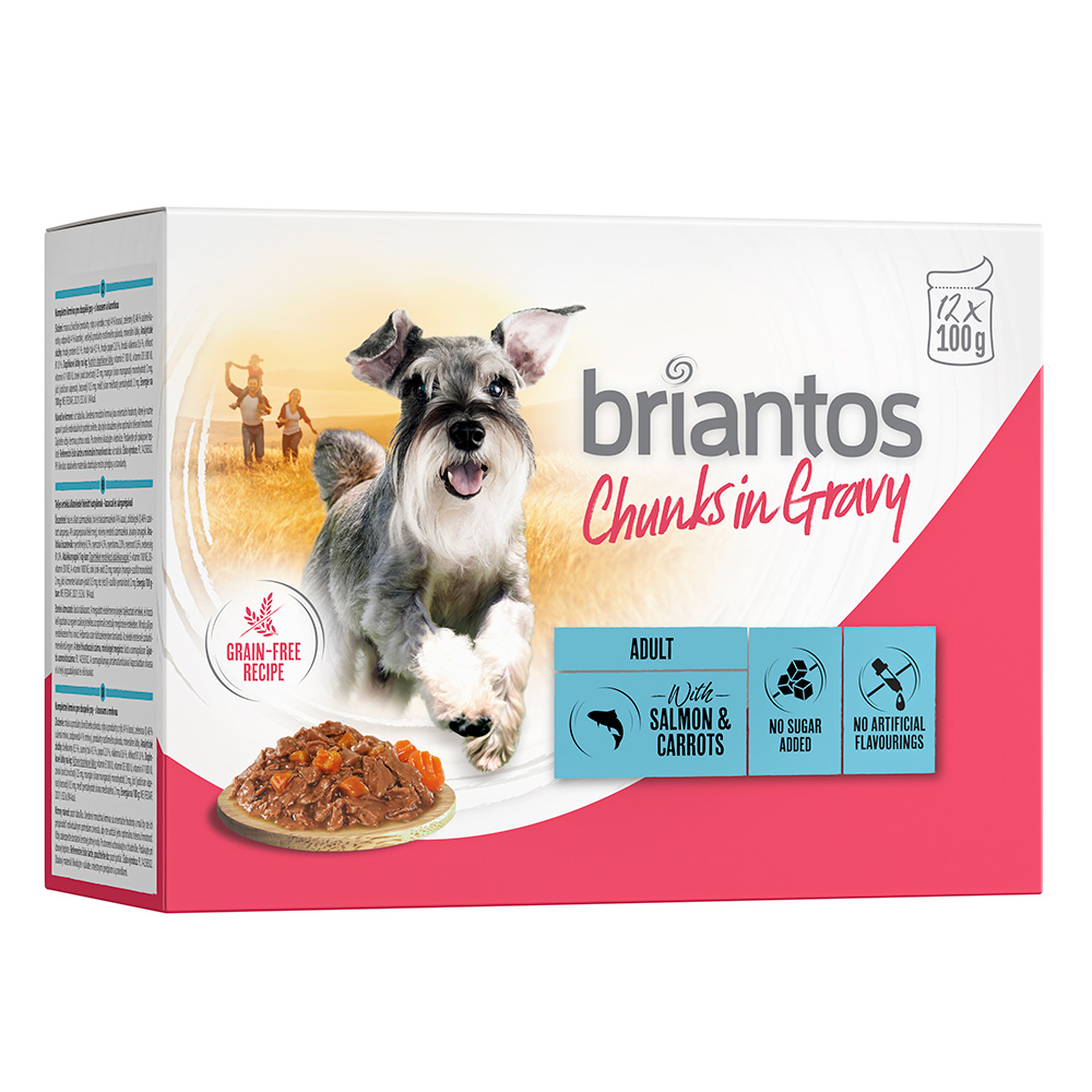 Briantos Chunks in Gravy 12 x 100 g - Lachs & Karotten Briantos Chunks in Gravy 12 x 100 g - Lachs & Karotten von briantos