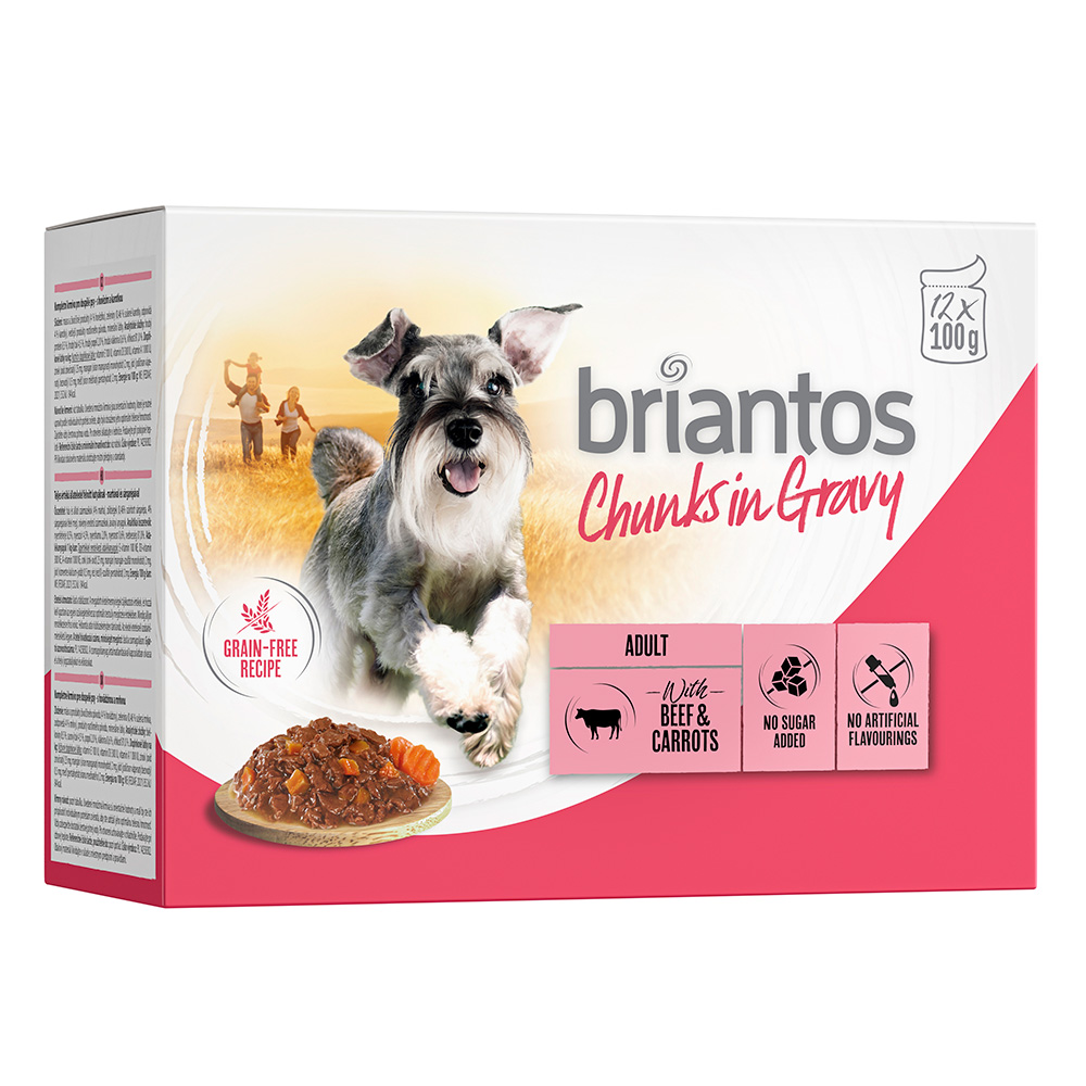 Briantos Chunks in Gravy 12 x 100 g - Rind & Karotten Briantos Chunks in Gravy 12 x 100 g - Rind & Karotten von briantos
