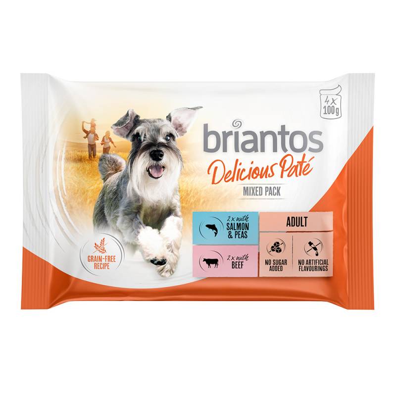 Briantos Frischebeutel Probiermix 4 x 100 g - Delicious Paté (Lachs & Rind) von briantos