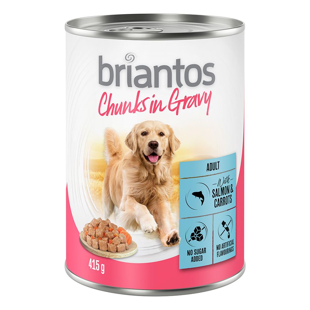 Sparpaket Briantos Chunks in Gravy 24 x 415 g - Lachs und Karotte von briantos