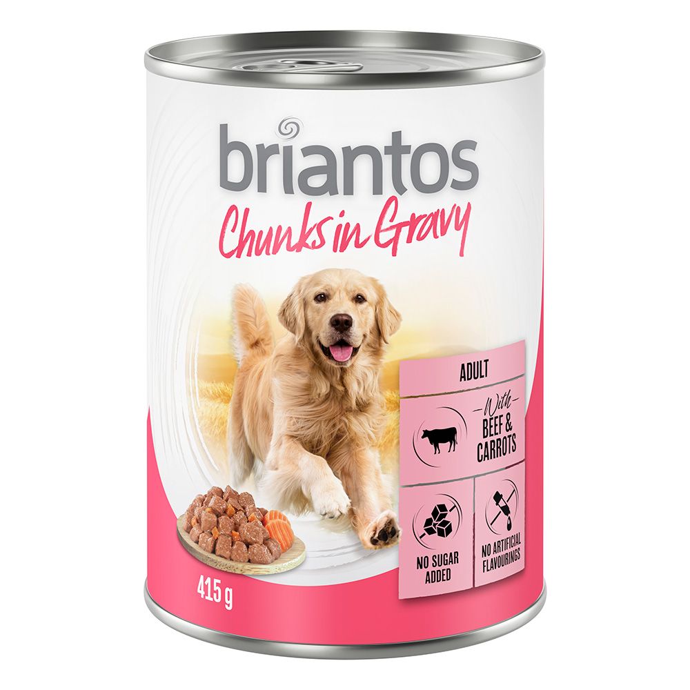Sparpaket Briantos Chunks in Gravy 24 x 415 g - Rind und Karotte von briantos
