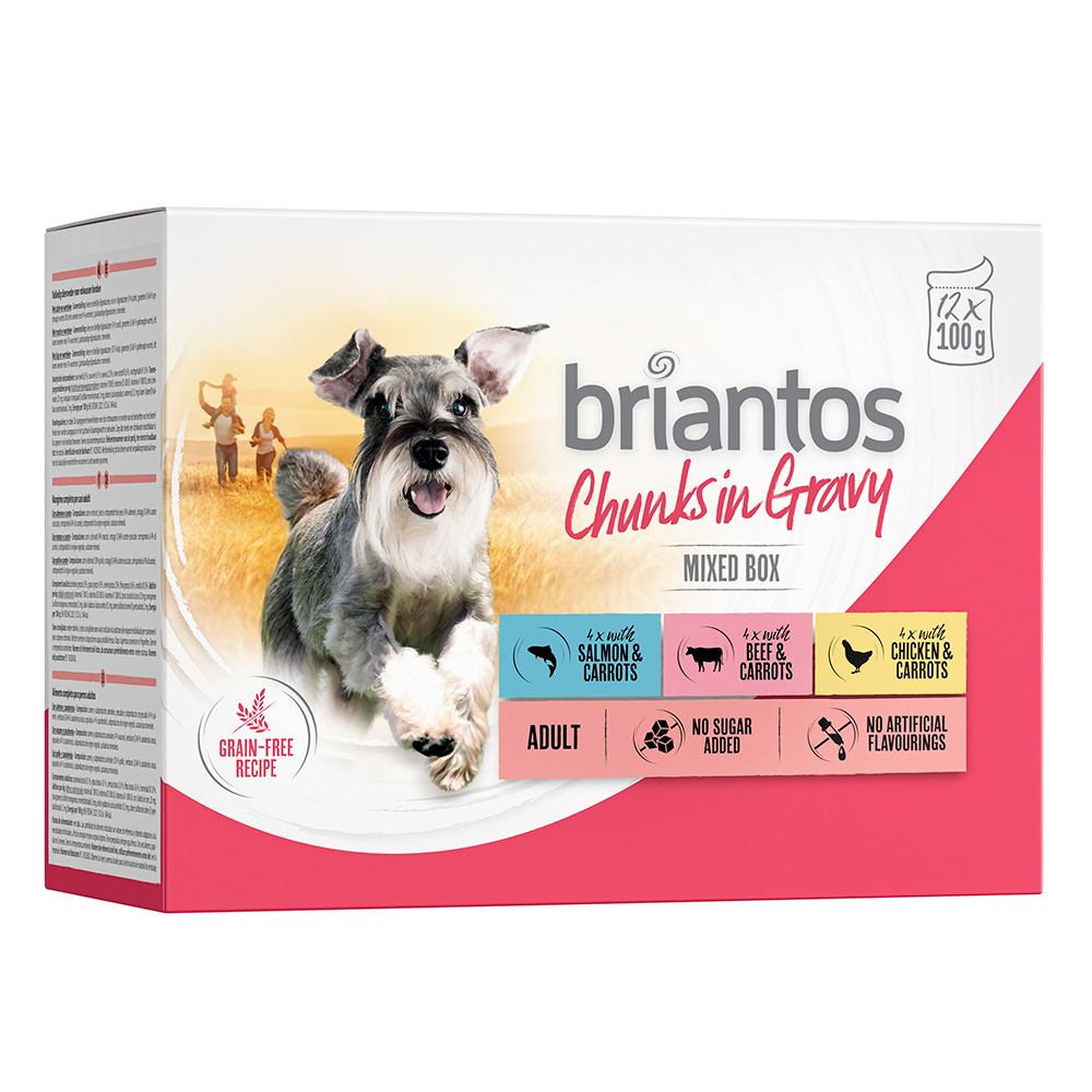 Sparpaket Briantos Chunks in Gravy 48 x 100 g - Rind & Karotten Sparpaket Briantos Chunks in Gravy 48 x 100 g - Rind & Karotten von briantos