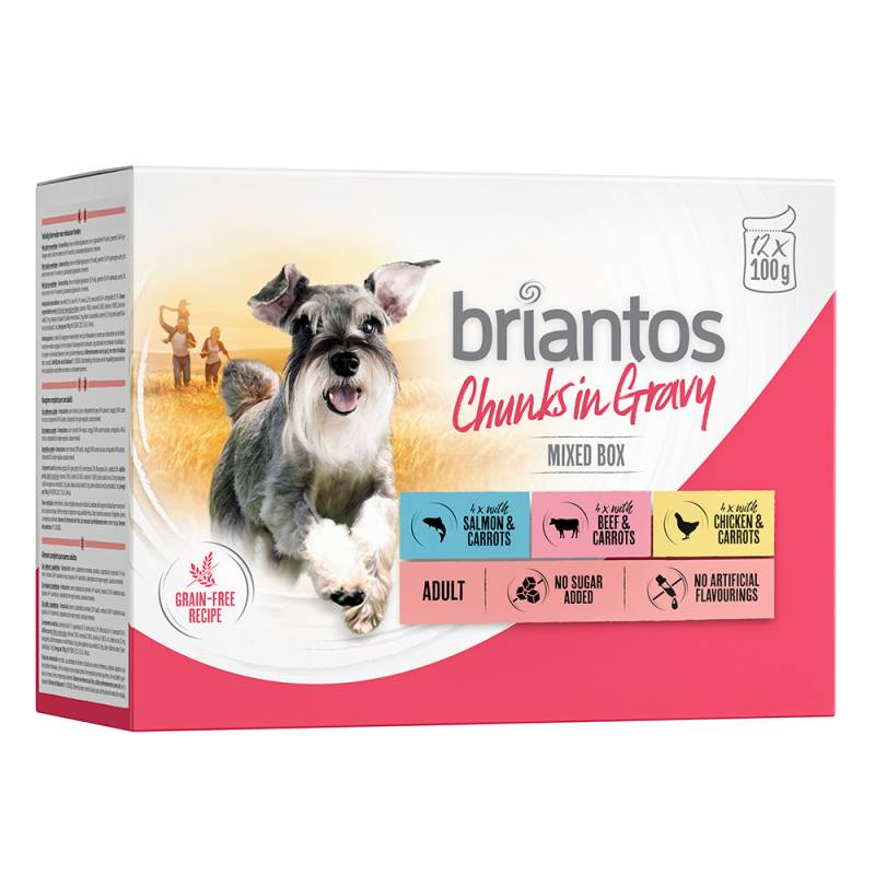 Sparpaket Briantos Chunks in Gravy 48 x 100 g - Rind & Karotten Sparpaket Briantos Chunks in Gravy 48 x 100 g - Rind & Karotten von briantos