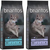 Sparpaket Briantos getreidefrei 2 x 12 kg - Adult-Mix (Ente, Lachs) von briantos
