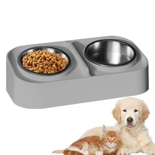Doppelter Katzennapf - Kätzchen Futter- und Wassernapf Set,Hoher Anti-Verschütten Napf für Fütterung Trinken Wohnung Reise Stadt Moderne Haustier Zubehör Lösung Doppelter Katzennapf - Kätzchen Futter- und Wassernapf Set,Hoher Anti-Verschütten Napf für Fütterung Trinken Wohnung Reise Stadt Moderne Haustier Zubehör Lösung von brooksnaji