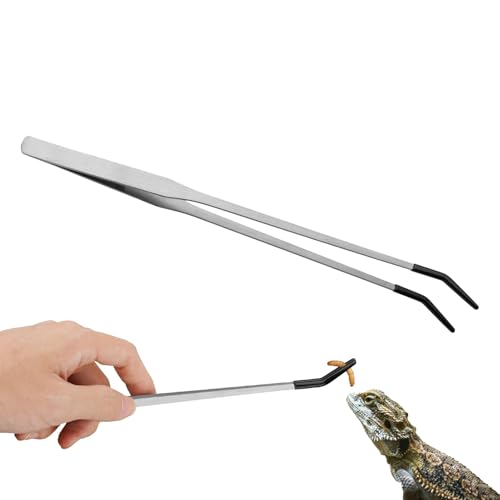 Lange Pinzette für Aquarium, Gummispitze zur Fütterung von Zangen, Gummispitze, Terrarium-Netzteil für Tank - 10,6 Zoll Haustierbedarf von brooksnaji
