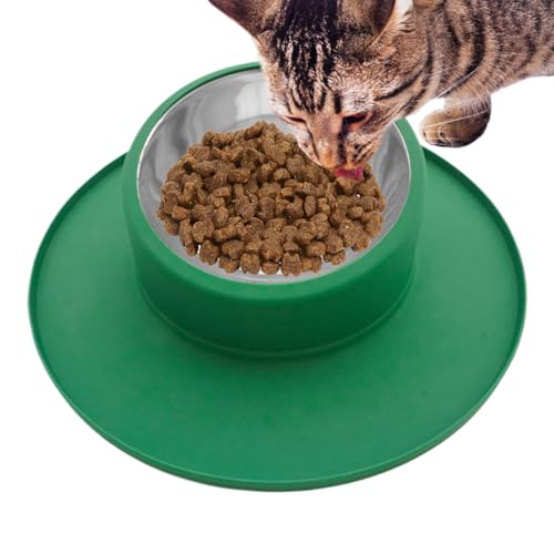 No-Tip Pet Water Bowl-Silikon-Haustierfutter, Edelstahlschüssel | Anti-Overturn Nicht-rutschesleckses Design, Langlebige, Verschüttete Schüssel Für Hunde Katzen Welpen, Innenzwinger, Reiseberechnung U von brooksnaji
