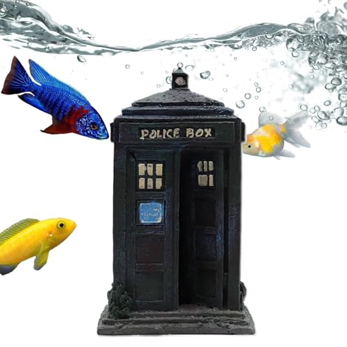 brooksnaji Dekoration der Polizisten-Box aus Kunstharz, Anti-Verstecke für Aquarien | Miniatur-Fischbeckendekorationen - Dekofiguren für Dekorationen von brooksnaji