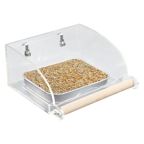 brooksnaji Innenvogelfutterlein, Vogelkäfig -Feeder - Clear Bird Cage Water Feeder,Parrot Food Bowl -Vorräte, interaktiver Futterspielzeug, Fütterung von Schalen für Cockatiel Eichhörnchen Finch von brooksnaji