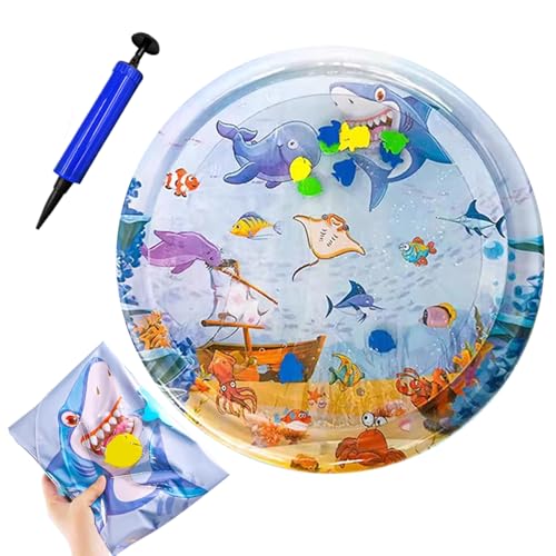 brooksnaji Wasserspielmatte für Katzen, Haustier Wasserspiel Matte - Lustiges aufblasbares Pad Sensory Round Play | Verdickter PVC Unzerbrechliches Haustierbett, interaktiver brooksnaji Wasserspielmatte für Katzen, Haustier Wasserspiel Matte - Lustiges aufblasbares Pad Sensory Round Play | Verdickter PVC Unzerbrechliches Haustierbett, interaktiver von brooksnaji