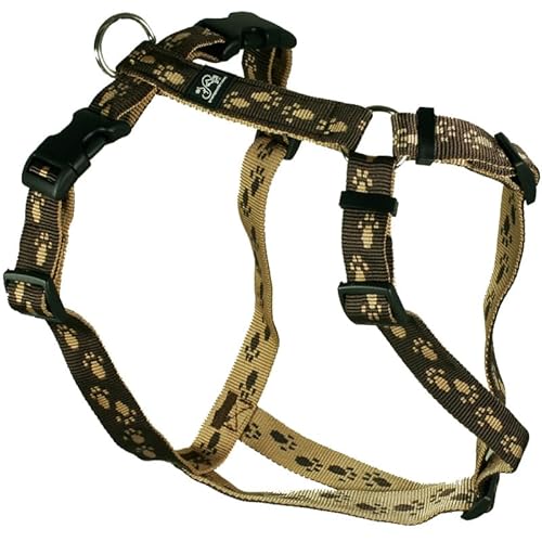 Feltmann Hundegeschirr, braun mit beigen Pfötchen 2-4 kg, 15 mm Bandbreite Feltmann Hundegeschirr, braun mit beigen Pfötchen 2-4 kg, 15 mm Bandbreite von brustgeschirr.com