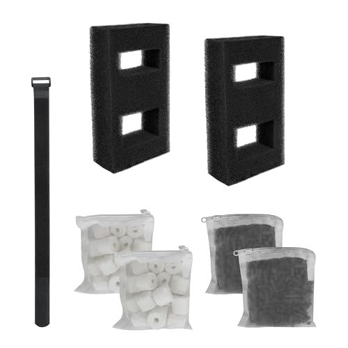 buccilly Aquarium Filter Ersatzset, 3-stufige Filtration kompatibel mit Fluval SPEC EVO Flex Serie, inklusive 2 Kohlefilter-Nachfüllungen, 2 Schaumstofffilter, 2 Keramikringe & 1 Filterschnur buccilly Aquarium Filter Ersatzset, 3-stufige Filtration kompatibel mit Fluval SPEC EVO Flex Serie, inklusive 2 Kohlefilter-Nachfüllungen, 2 Schaumstofffilter, 2 Keramikringe & 1 Filterschnur von buccilly