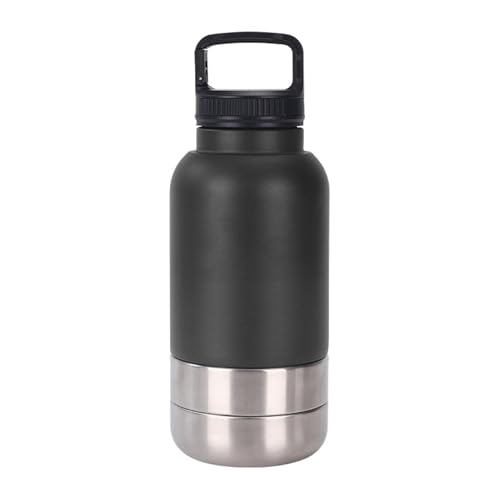budiniao 3 in 1 Reisewasserflasche für Hunde mit abnehmbaren Schüsseln zum Wandern und Camping, tragbarer Wassernapf für Hunde aus Edelstahl von budiniao