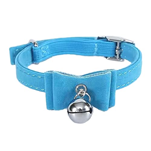 budiniao Garn Haustier Glocke Halsband entzückend einfarbig tragbar Sicherheit dekorativ verstellbar Haustiere Bowknot Halsband Geschirr Zubehör, Blau von budiniao