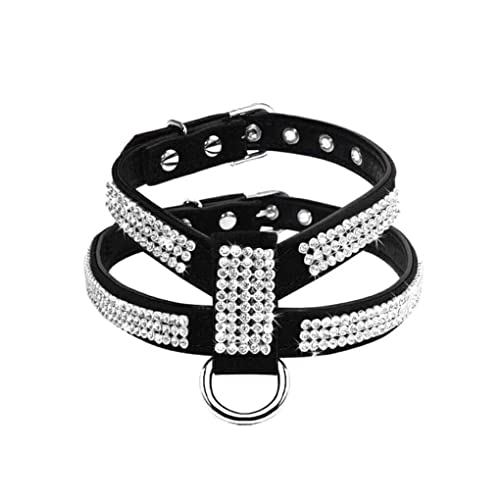 budiniao Haustier-Geschirr aus Leder, tragbar, verstellbar, faltbar, strapazierfähig, abnehmbares Halsband, Garten, Brustgurt, Zubehör, Schwarz, S budiniao Haustier-Geschirr aus Leder, tragbar, verstellbar, faltbar, strapazierfähig, abnehmbares Halsband, Garten, Brustgurt, Zubehör, Schwarz, S von budiniao