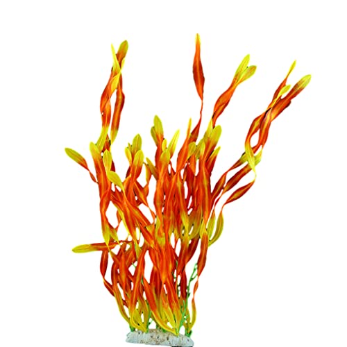 budiniao Künstliche Wasserpflanze für Aquarien, lebendig, realistisch, bunt, Ersatz für Unterwasser Landschaftspflanzen, Gräser, Ornament, Rot von budiniao