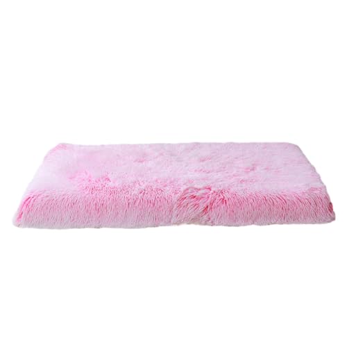 budiniao Leicht zu reinigendes Haustierkissen, geeignet für alle Rassen, strapazierfähiges Hundebett aus Polyester, Haustiermatte, Größen, rosa weiß, XL100*60 * 10cm von budiniao