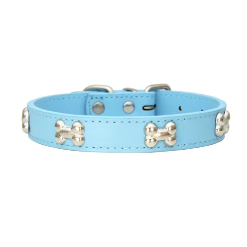 budiniao Stilvolles und langlebiges Hundehalsband, verstellbare Schnallen, leicht zu reinigen, PU Hundehalsband in Knochenform, Halsband für Hunde, Hundehalsbänder, hellblau, S budiniao Stilvolles und langlebiges Hundehalsband, verstellbare Schnallen, leicht zu reinigen, PU Hundehalsband in Knochenform, Halsband für Hunde, Hundehalsbänder, hellblau, S von budiniao