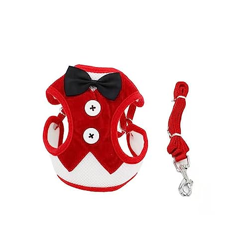 budiniao Welpen Geschirr Leine Set, Kätzchen, Hund, Katze, Halsband, Fliege, Hochzeit, atmungsaktiv, verstellbar, Kabel, Haustierweste, Rot/S budiniao Welpen Geschirr Leine Set, Kätzchen, Hund, Katze, Halsband, Fliege, Hochzeit, atmungsaktiv, verstellbar, Kabel, Haustierweste, Rot/S von budiniao