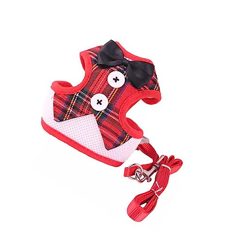 budiniao Welpen Geschirr Leine Set, Kätzchen, Hund, Katze, Halsband, Fliege, Hochzeit, atmungsaktiv, verstellbar, Kabel, Haustierweste, Rotes Gitter/M budiniao Welpen Geschirr Leine Set, Kätzchen, Hund, Katze, Halsband, Fliege, Hochzeit, atmungsaktiv, verstellbar, Kabel, Haustierweste, Rotes Gitter/M von budiniao