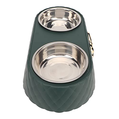 buhb Doppelte Futternäpfe, Schadstofffreie Wassernäpfe für Haustiere, Spülmaschinenfest, Verhindern Rutschen mit Halter für Hunde (Dunkelgrün) von buhb