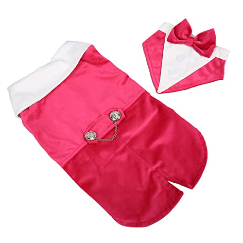 buhb Hunde-Overall-Kostüm, Formelle Haustierkleidung, Klettverschluss, Niedliche Rote Rose mit Fliege für Party (XL) von buhb