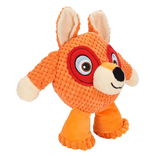 AXOC PlüSch-Hundekauspielzeug, Bissfestes Cartoon-Quietschen-Haustier-Hundespielzeug, Zahnreinigung, Weicher Innerer Kern, Aktivierter Druck FüR Haustiere (Orange) von AXOC