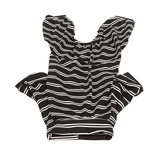 buhb Gestreifter Welpen-Pyjama, Hunde-Pyjama Bequemer Polyester-Schwarz-Weiß-Streifen für den Täglichen Gebrauch bei Hautkrankheiten (L) von buhb