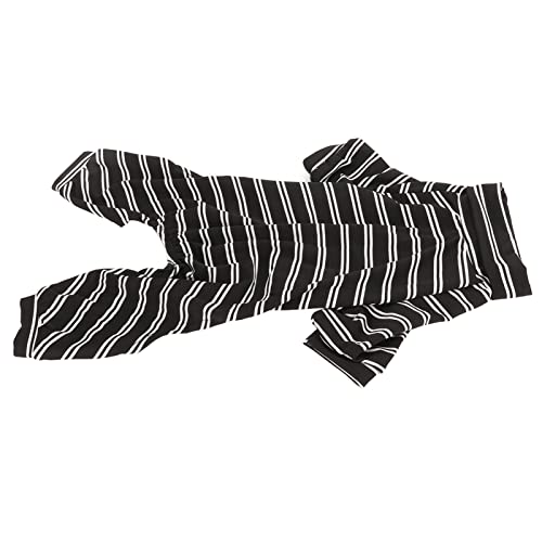 buhb Gestreifter Welpen-Pyjama, Hunde-Pyjama Bequemer Polyester-Schwarz-Weiß-Streifen für den Täglichen Gebrauch bei Hautkrankheiten (M) von buhb