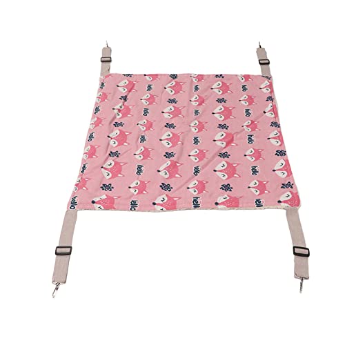 buhb Hängematte für Katzen, Kurz, Plüsch, Platzsparend, Haustier-Hängematte, Bequem mit Metallhaken, für Frettchen, Kätzchen, für Hamster (M Fuchs) von buhb