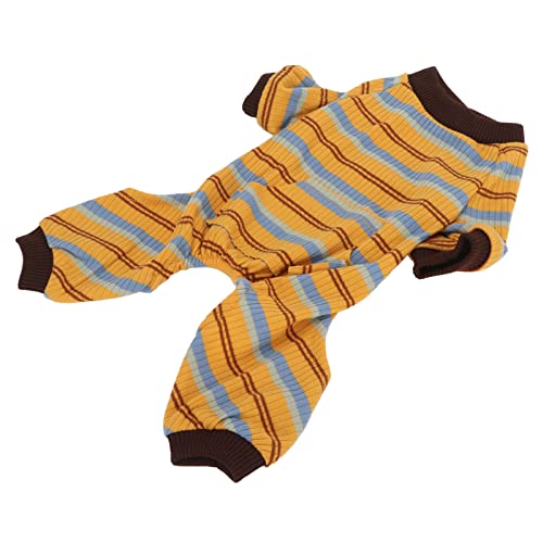 buhb Hunde-Pyjama-Shirt, Welpen-Overall, Gestreiftes, Hautfreundliches Pullover-Design mit Tasche für Frühlingsspaziergänge (L) von buhb