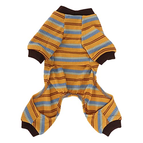buhb Hunde-Pyjama-Shirt, Welpen-Overall, Gestreiftes, Hautfreundliches Pullover-Design mit Tasche für Frühlingsspaziergänge (XS) von buhb