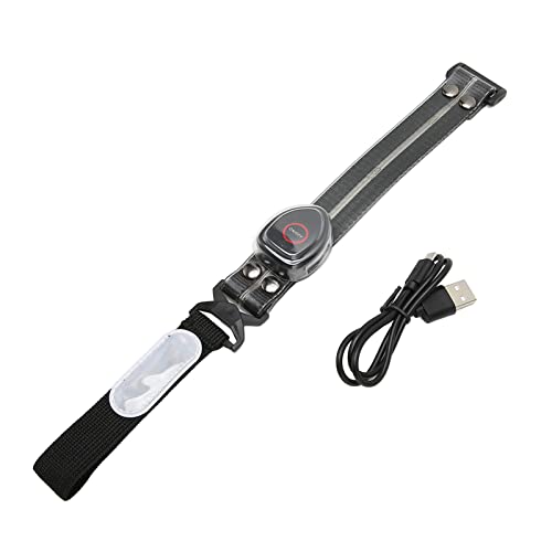 LED-Armband, Wasserdichtes Nachtsicherheits-Leuchtband, Verstellbar, Wiederaufladbar, Knopf-Steuerung Zum Laufen (Schwarz) von buhb