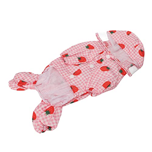 buhb Welpen-Regenjacke, Erdbeermuster, Reflektierender Hunde-Regenmantel Zum Spazierengehen (XL) von buhb