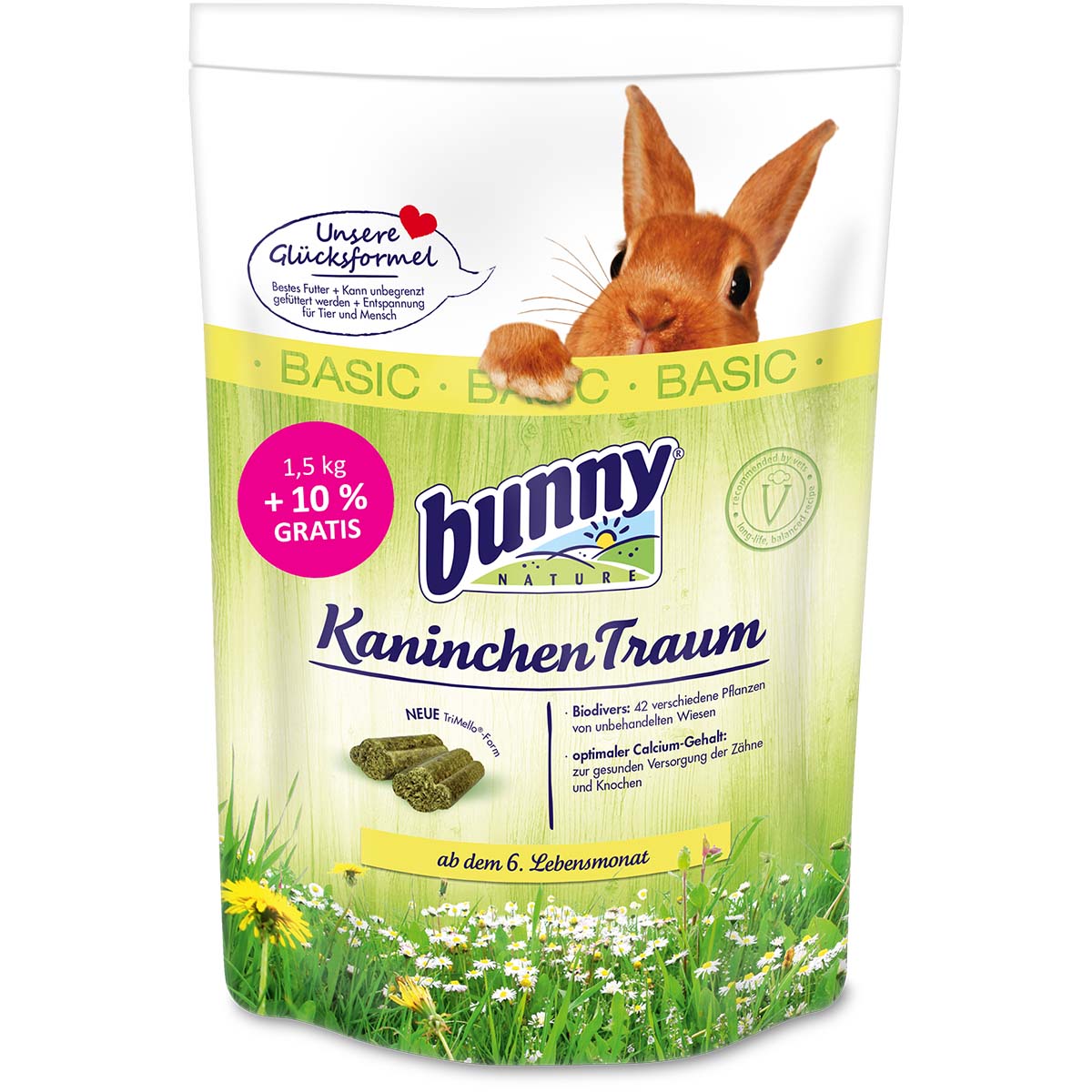 Bunny KaninchenTraum basic 1,5kg + 10% gratis von bunny