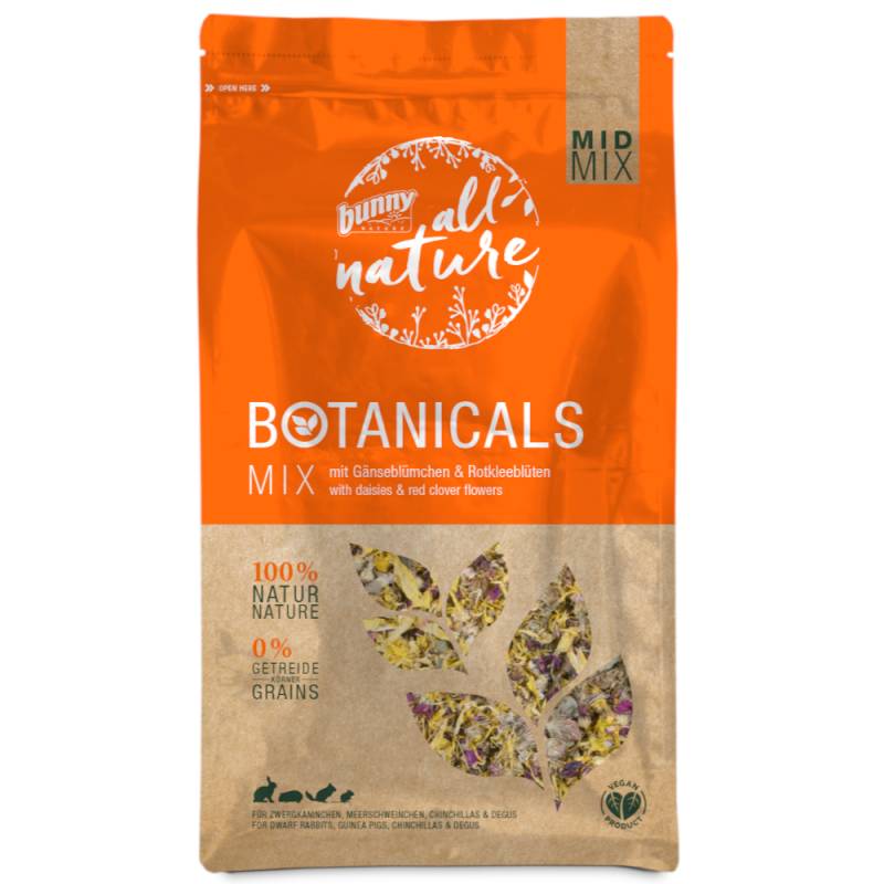 Bunny All Nature Botanicals Mid Mix Gänseblümchen & Rotkleeblüten - Sparpaket: 3 x 120 g von bunnyNature