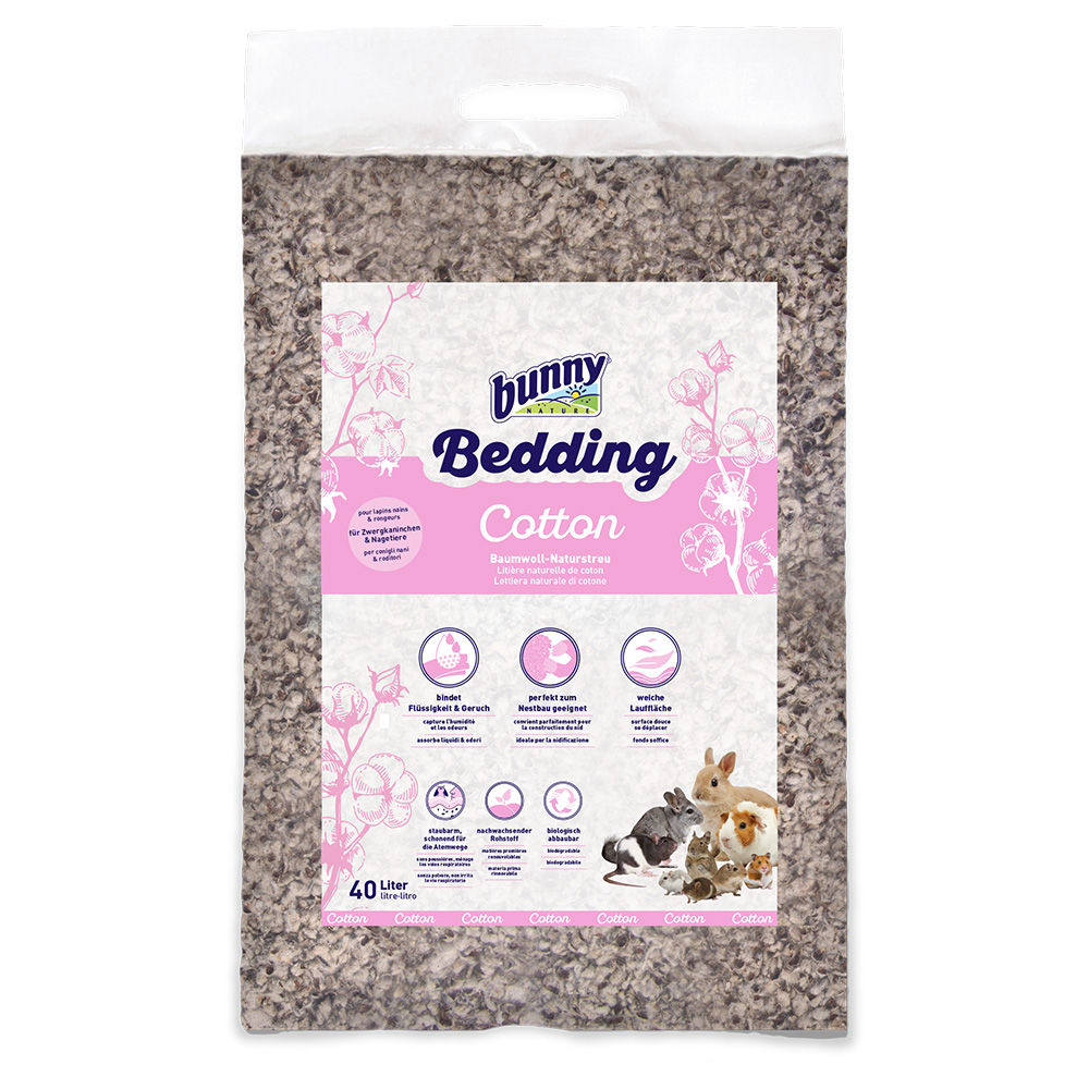 Bunny Bedding Cotton Baumwoll-Naturstreu - Sparpaket: 2 x 40 l von bunnyNature