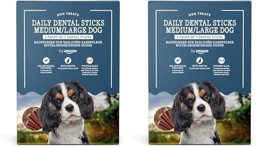 by Amazon - Kaustangen zur Täglichen Zahnpflege - Mittelgroße/Große Hunde, 4x270g (1.08kg) (Packung mit 2) von by Amazon