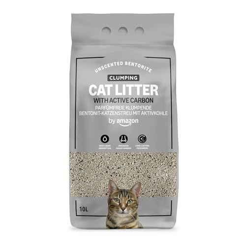 by Amazon Klumpendes Katzenstreu ohne Duft mit Aktivkohle, 10 l von by Amazon