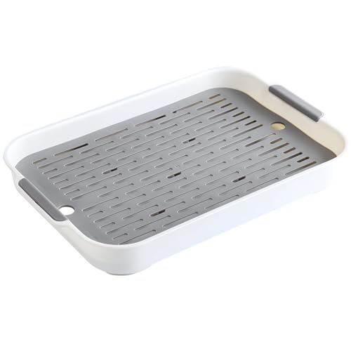 Anti-Rutsch-Haustiertoilette mit abnehmbarem Netzgitter, doppellagiges Trainingstablett für Kleintiere (14,4 × 9,6 × 2) von byepica