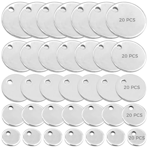 byepica 100 Stück Edelstahl Blank Runde Haustier ID Tags DIY Handwerk Anhänger in mehreren Größen für Hunde und Katzen byepica 100 Stück Edelstahl Blank Runde Haustier ID Tags DIY Handwerk Anhänger in mehreren Größen für Hunde und Katzen von byepica