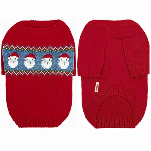 byepica Hellroter Katzenpullover mit Weihnachtsmann-Design, Katzen-Genesungsbekleidung, Rundhalspullover für Katzen, Einteiler nach Operationen, gemütliche Winterkleidung von byepica