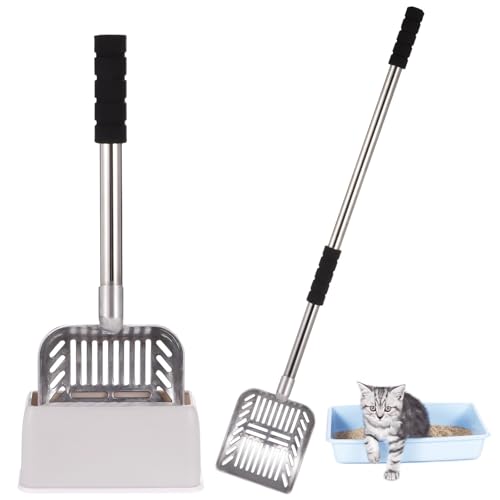 byepica Katzenstreu-Sieb mit 32 Griffen, Edelstahl-Schaufel mit Halter, abnehmbares und erweiterbares Design für einfache Verwendung byepica Katzenstreu-Sieb mit 32 Griffen, Edelstahl-Schaufel mit Halter, abnehmbares und erweiterbares Design für einfache Verwendung von byepica