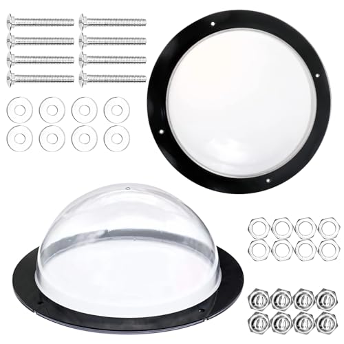 byepica Pet Viewing Dome Set, 2 Clear Acrylic Fence Windows for Dogs & Cats, Transparent Bubble with Black Frame, Fence Peek Window for Pets Includes Mounting Screws & Nuts von byepica