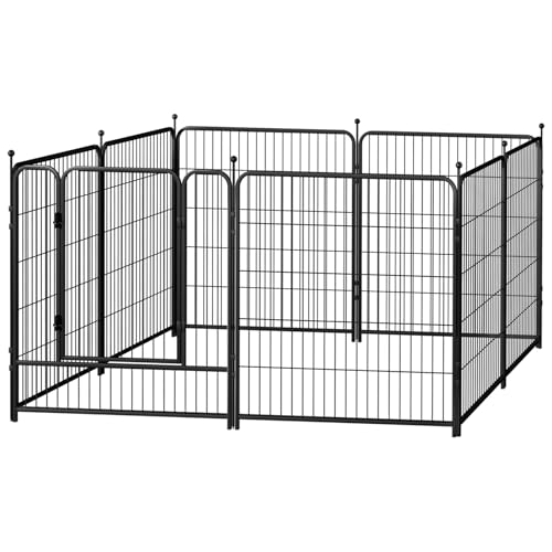 cadciehe Gartenzaun mit niedriger Schwellentür, 101,6 cm x 7 m, 8 Paneele, Outdoor-Hundezaun, robuster Hundezaun für Hof und Camping, Outdoor, Innenbereich, modulares Zaun, Schwarz cadciehe Gartenzaun mit niedriger Schwellentür, 101,6 cm x 7 m, 8 Paneele, Outdoor-Hundezaun, robuster Hundezaun für Hof und Camping, Outdoor, Innenbereich, modulares Zaun, Schwarz von cadciehe