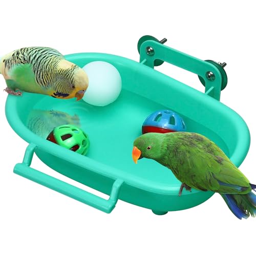 Wellensittich-Badewanne Vogeltränke für Käfig mit 3 Bällen Vogelwasserschale Vogelfutter Futterspender Duschwanne Papageien Badewannen Wellensittich Spielzeug Vogelspielzeug für Vögel Sittiche Wellensittich-Badewanne Vogeltränke für Käfig mit 3 Bällen Vogelwasserschale Vogelfutter Futterspender Duschwanne Papageien Badewannen Wellensittich Spielzeug Vogelspielzeug für Vögel Sittiche von cakefly